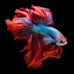 Obraz na płótnie Canvas Fancy fighting fish are native to Thailand and are commonly raised for their beauty.