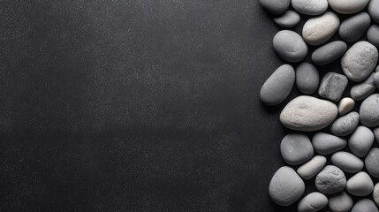 Fototapeta premium Gravel stone decorations. Negative space. Free space for text. Generative AI