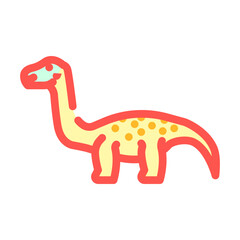 diplodocus dinosaur animal color icon vector. diplodocus dinosaur animal sign. isolated symbol illustration