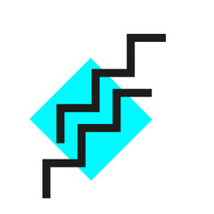 carré bleu et lignes noires styles memphis