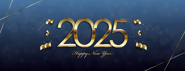 Fototapeta na wymiar Happy New Year 2025, Greeting Card