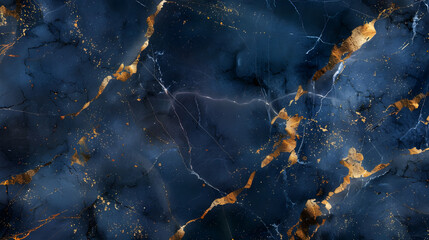Stylish Blue and Gold Marble Texture: Glamorous Surface for Fashionable Creations