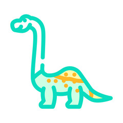 brachiosaurus dinosaur animal color icon vector. brachiosaurus dinosaur animal sign. isolated symbol illustration