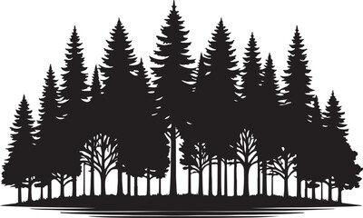 Tree forest Pain forest silhouette Vector Illustration © Alivio Arts