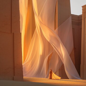 "Sandswept Splendor: The Fabric Fortress"