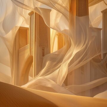 "Sandswept Splendor: The Fabric Fortress"
