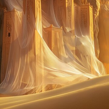 "Sandswept Splendor: The Fabric Fortress"