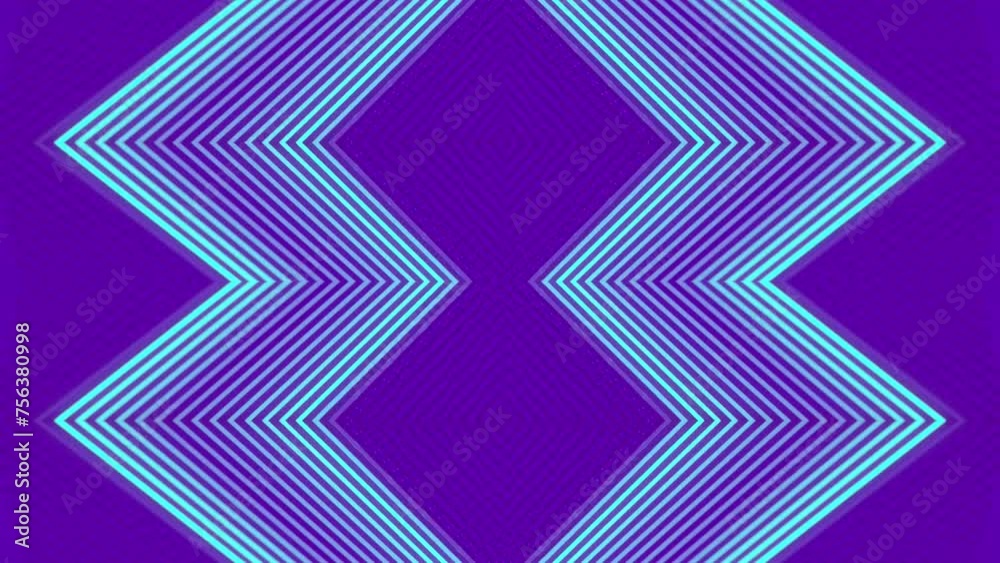 Poster Digital loop animation of abstract symmetrical geometric pattern. 3d rendering