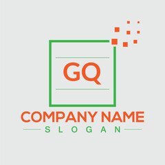 GQ initial letters unique logo design vector template for branding