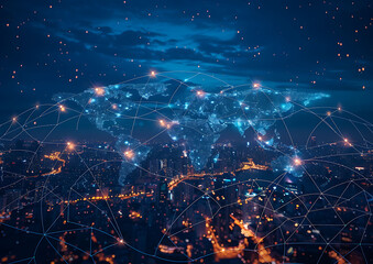 Fototapeta na wymiar Next-Gen Connectivity: Exploring the Interplay of 5G, Cloud Computing, and Global Connectivity for Smart Cities
