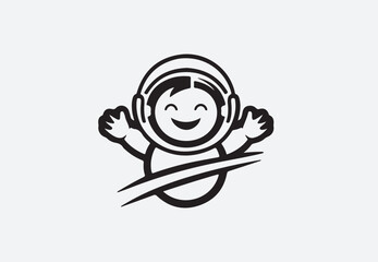 Astronaut silhouette vector Illustration