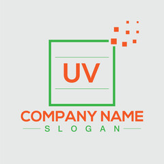 UV initial letters unique logo design vector template for branding