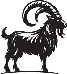 Goat silhouette icon symbol logo black design vector illustration
