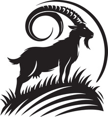Goat silhouette icon symbol logo black design vector illustration