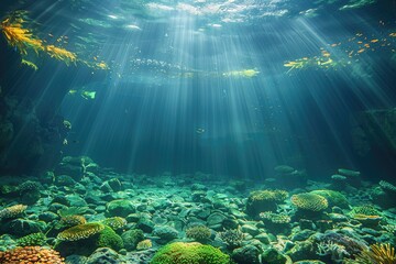 the most stunning underwater scene professional photography - obrazy, fototapety, plakaty