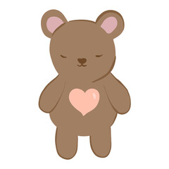 Obraz na płótnie Canvas teddy bear with heart brown