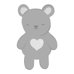 Obraz na płótnie Canvas teddy bear with heart grey