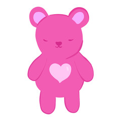 Obraz na płótnie Canvas teddy bear with heart pink