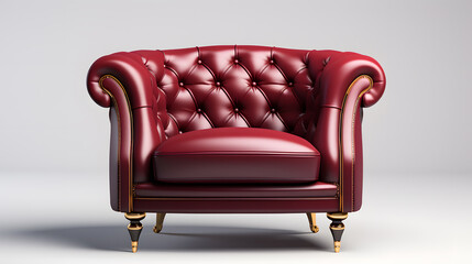 Red quilted leather sofa 