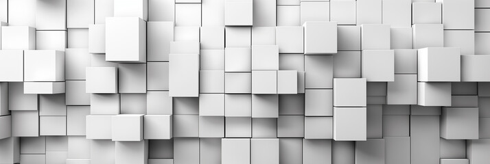 Abstract 3D white cube background with geometric pattern, ideal for web design, wallpapers, and minimalist concepts with space for text - obrazy, fototapety, plakaty