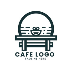 Coffee restaurant cafe burger fast food shop logo design vector template