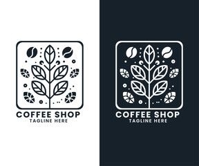 Coffee restaurant cafe burger fast food shop logo design vector template