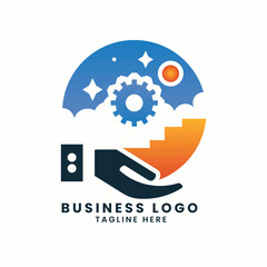 Abstract business real estate house building company factory vector logo concept symbol elements design template of business logo
