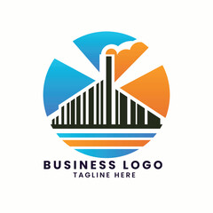 Abstract business real estate house building company factory vector logo concept symbol elements design template of business logo