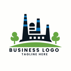 Abstract business real estate house building company factory vector logo concept symbol elements design template of business logo