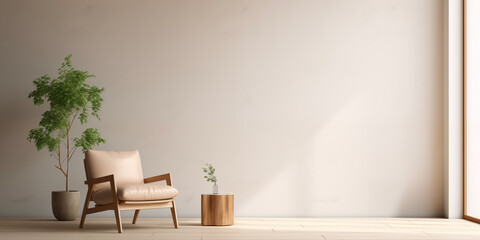 Obraz premium Scandinavian interior design with home decor. Cozy house with room with indoor plants. Bedroom, living room. Hostel, housing rental, guest apartment.