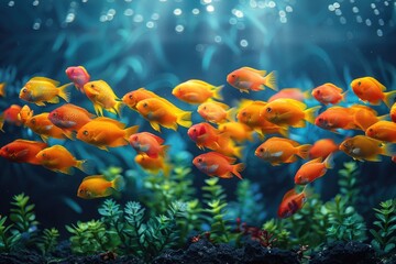 Fototapeta na wymiar fish tank aquarium at home inspiration ideas professional photography