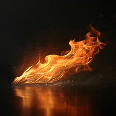 fire flame on black background