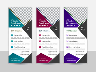 Professional roll-up banner design template for marketing agency