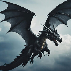 하늘을 날아다니는 검은 용