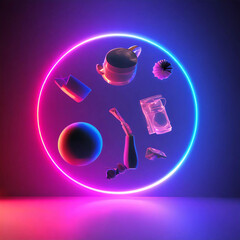 공중에 떠 있는 다양한 물건들