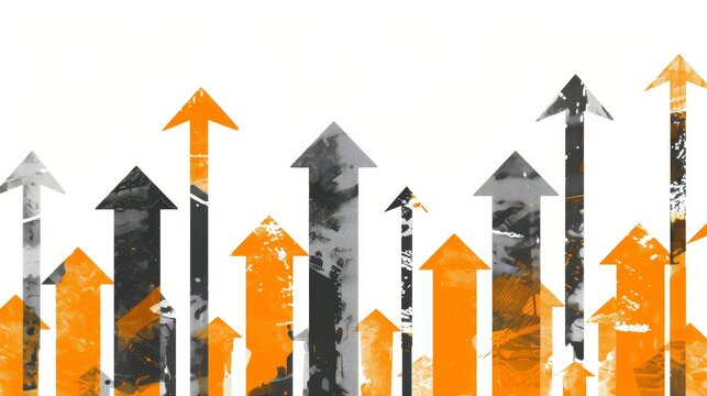 Dynamic financial growth arrows backdrop with ample space for text placement and creative content