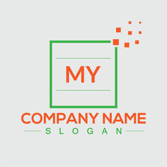 MY Logo Letter Design For Business Template Vector