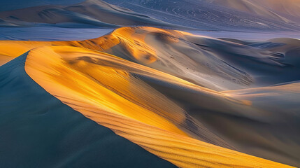 Sand dunes bend in the wind - obrazy, fototapety, plakaty