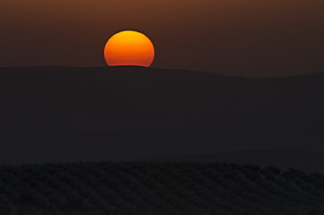 sunset over the mountains