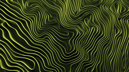 Obraz premium Green Abstract Realistic 3d Topography Relief Textured with Wavy Layers