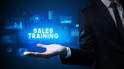 Hand of Businessman holding motivational message