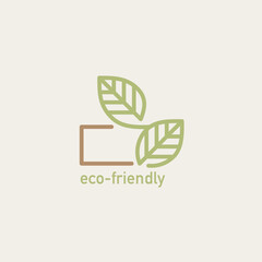 Eco box with green leaf icon. Biodegradable, compostable packaging. Eco friendly material production. Nature protection concept. Vector Illustration, editable strokes - 756394972