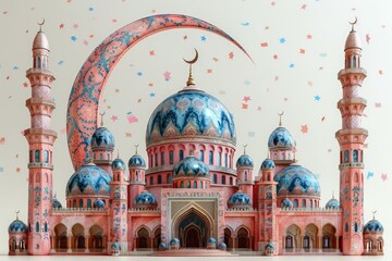 islamic greeting card for Ramadan kareem or ied mubarak background