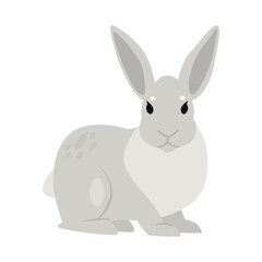 Arctic wild hare. Arctic and antarctic animals, snow rabbit cartoon vector illustration