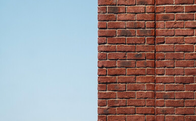 Brick wall with blue sky