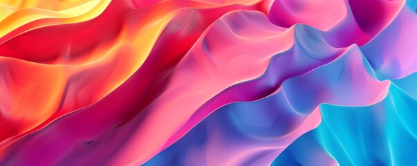 Obraz premium A vibrant abstract backdrop boasting a dynamic composition of vivid gradients, showcasing a 3D illustration.