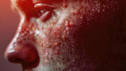 Fototapeta premium Cosmetology concept. Problem skin with acne
