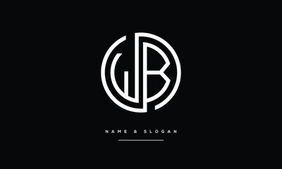 WB, BW, W, B, Abstract Letters Logo Monogram	