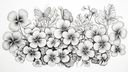 coloring page, black lineart with white background - obrazy, fototapety, plakaty