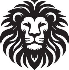 Lion Face line art Vector Illustration Black